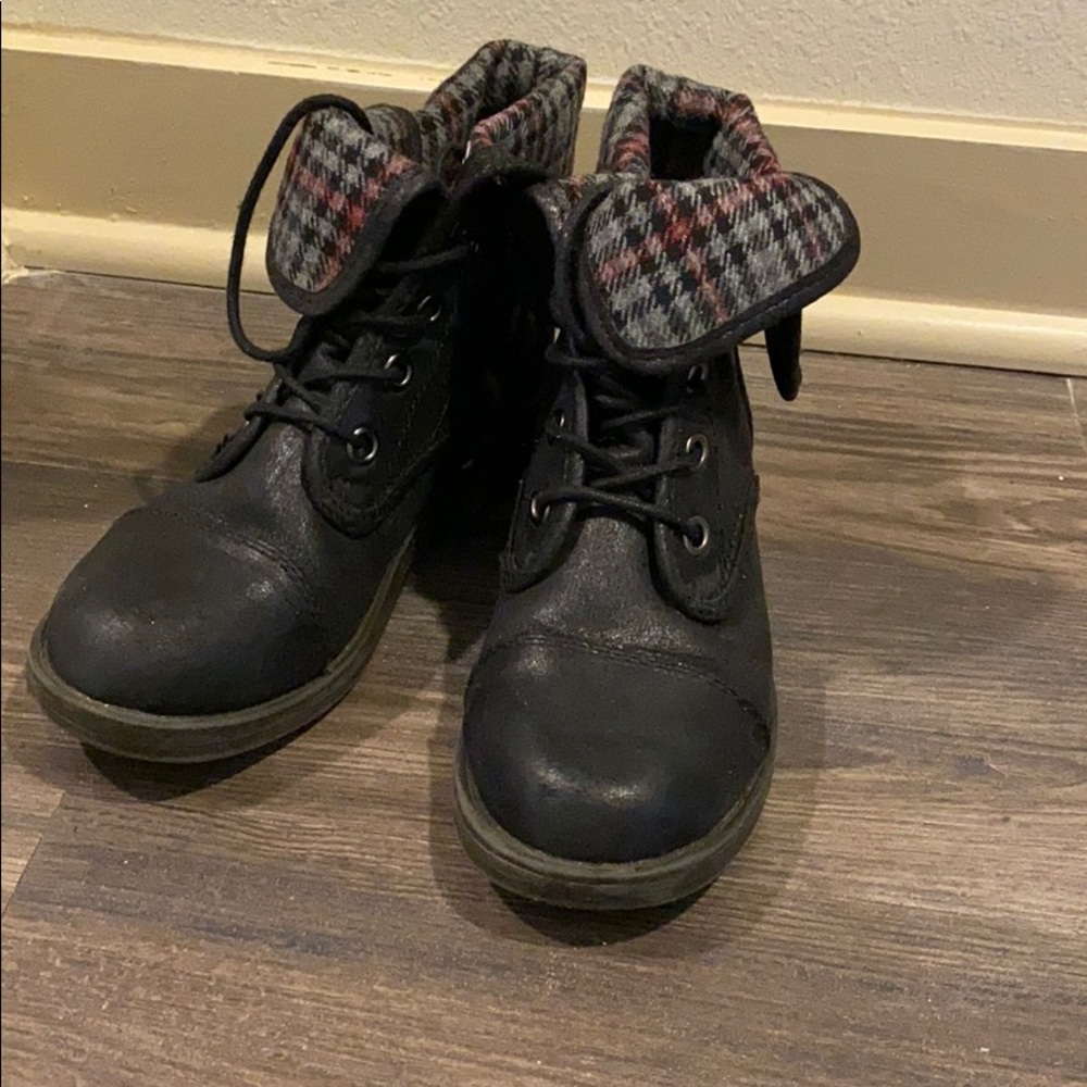 Black combat boots